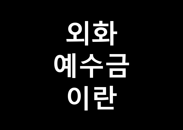 외화 예수금 이란 헷갈리지 않기 위한 설명