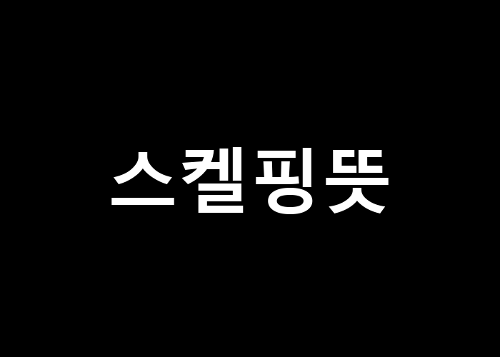 스켈핑 뜻: 초보자도 이해할 수 있도록 쉽게 설명할 수 있을까