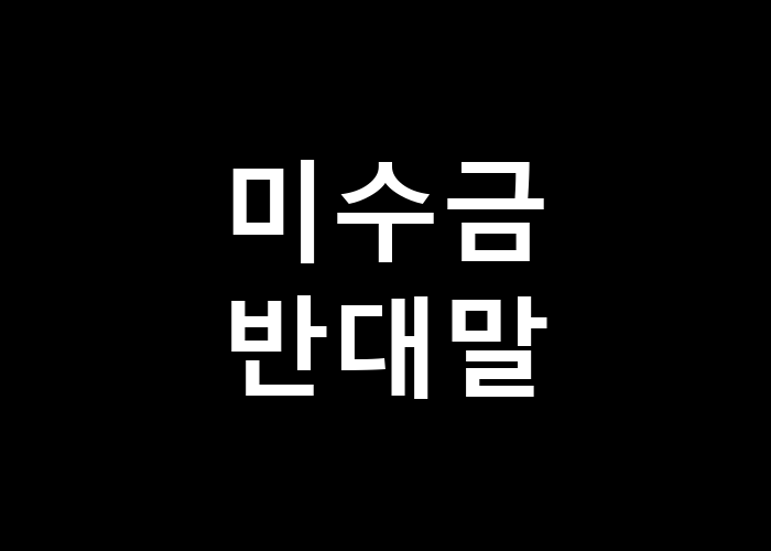 미수금 반대말, 그 의미는 무엇일까?