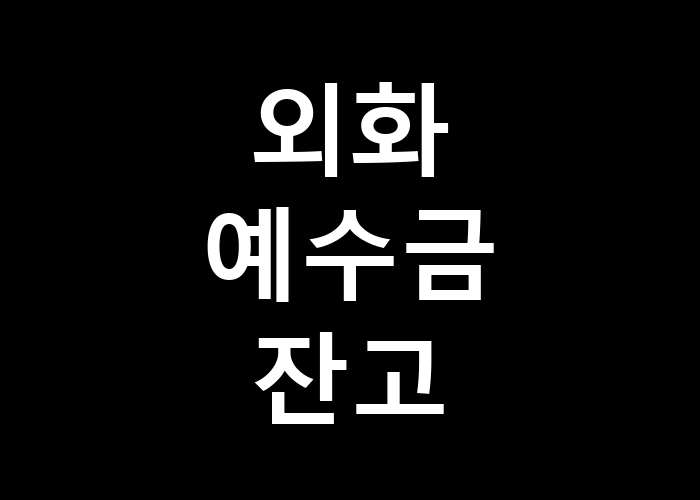 외화예수금잔고 어떻게 체크하고 관리해야 할까